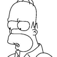 Desenho de Homer Simpson calvo para colorir