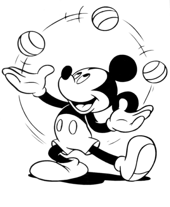 Mickey fazendo malabarismo
