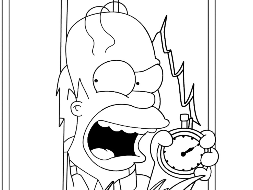 Homer simpson e relogio