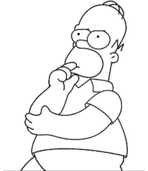 Homer simpson pensando