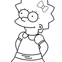 Desenho de Lisa, irmã de Bart Simpson para colorir