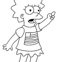 Desenho de Lisa Simpson com roupa dos EUA para colorir