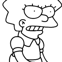 Desenho de Lisa Simpson chateada para colorir