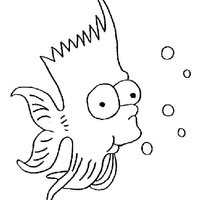 Desenho de Peixe do Bart Simpson para colorir