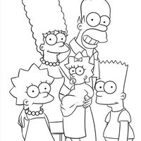 Desenho de Retrato dos Simpsons para colorir