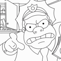 Desenho de Policial dos Simpsons para colorir