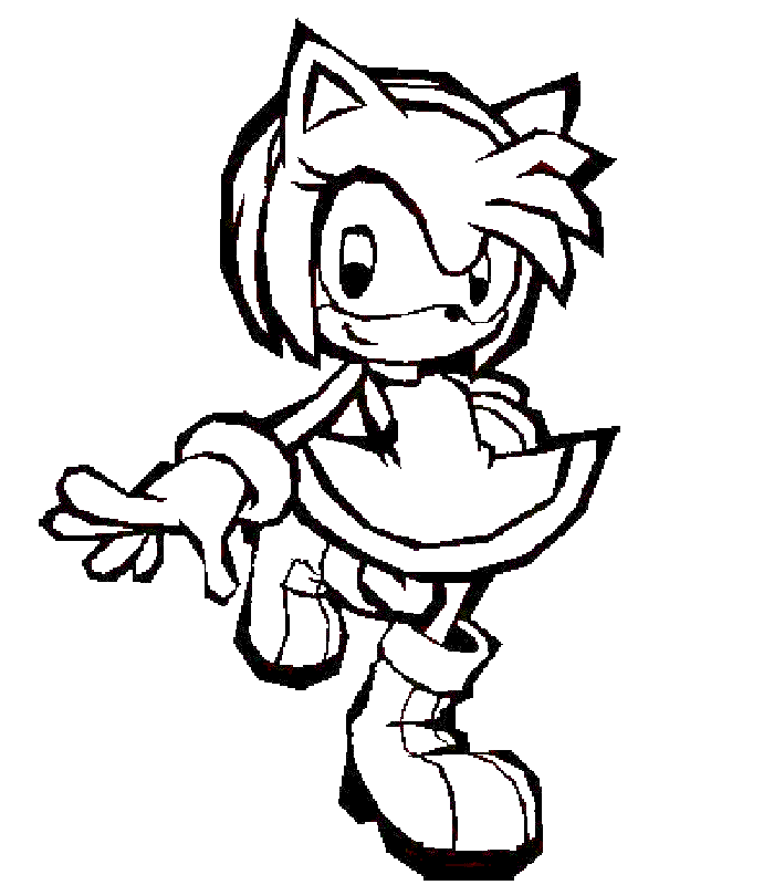 Amy Rose Super Sonic desenho para colorir