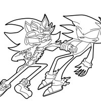 Desenho de Dark Sonic levando soco para colorir