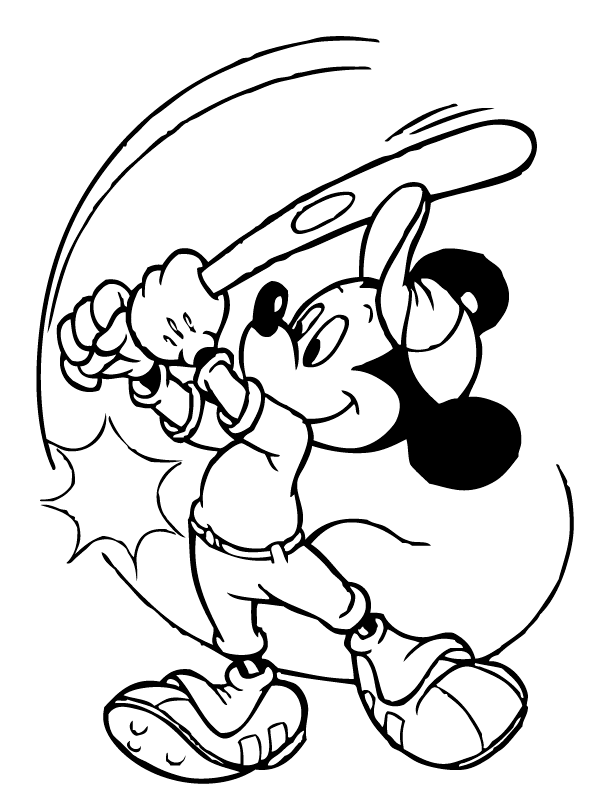 Mickey jogando basebol