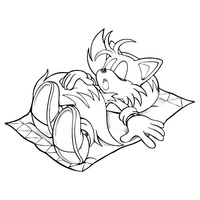 Desenho de Miles Tails Power dormindo para colorir