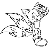 Desenho de Miles Tails Sonic para colorir