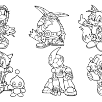 Desenho de Personagens de Sonic para colorir