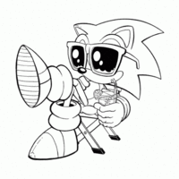 Desenho de Sonic descansando para colorir
