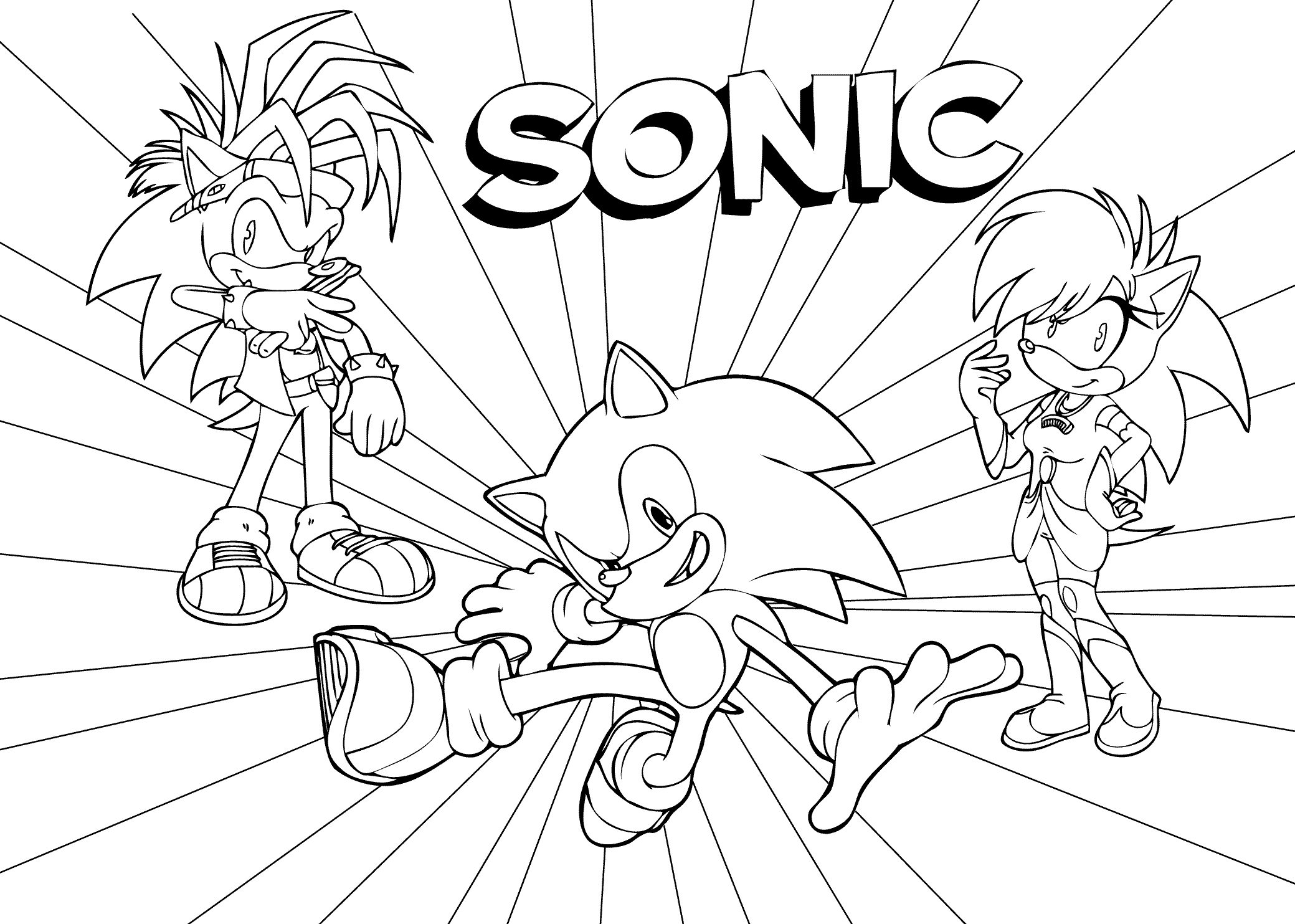 Desenho de Sonic e sua força para colorir - Tudodesenhos