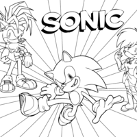 Desenho de Sonic e amigos para colorir