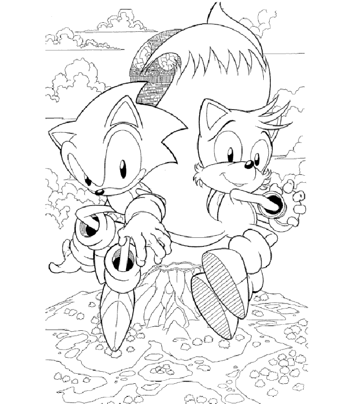 Desenhos para colorir de Tails está voando - Desenhos para colorir  gratuitos para imprimir