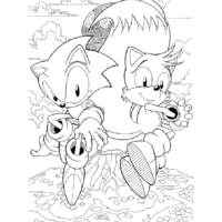 Desenho de Sonic e Miles Tails correndo para colorir