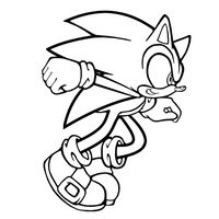 Desenho de Sonic e tênis mágico para colorir