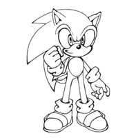 Desenho de Sonic e sua força para colorir