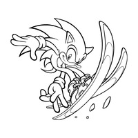 Desenho de Sonic esquiando para colorir