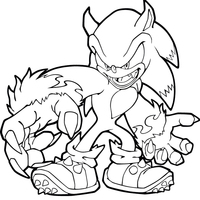 Desenho de Sonic feroz para colorir