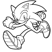 Desenho de Sonic Sega correndo para colorir
