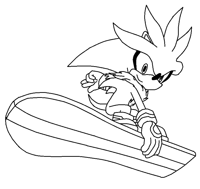 Sonic com espada para colorir