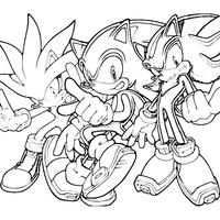 Desenho de Super e Hiper Sonic para colorir