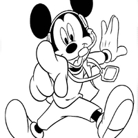Desenho de Mickey locutor para colorir