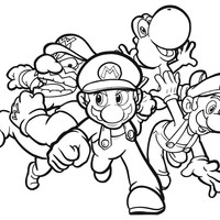 Desenho de Mario e amigos para colorir