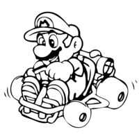 Desenho de Mario Kart para colorir