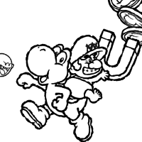 Desenho de Mario usando imã para colorir