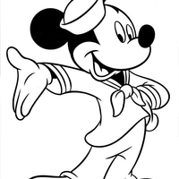 Desenho de Mickey marinheiro para colorir