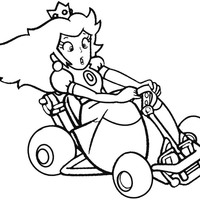 Desenho de Princesa Peach Kart para colorir