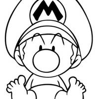 Desenho de Super Mario Bros bebê para colorir
