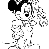 Desenho de Mickey mecânico para colorir