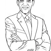 Desenho de Presidente Barack Obama para colorir