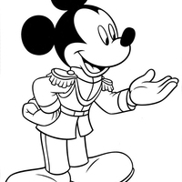 Desenho de Mickey militar para colorir