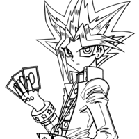 Desenho de Yugi Moto para colorir