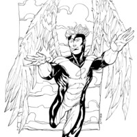 Desenho de Anjo de X-Men para colorir