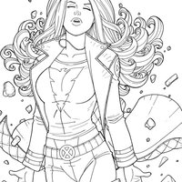 Desenho de Jean Grey, a Fênix de X-Men para colorir