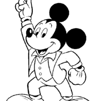 Desenho de Mickey Mouse elegante para colorir