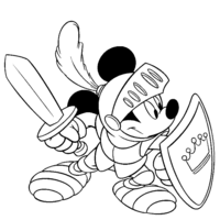 Desenho de Mickey guerreiro para colorir