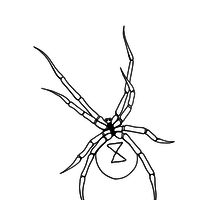 Desenho de Viúva Negra aranha para colorir
