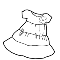 Desenho de Vestido de boneca para colorir