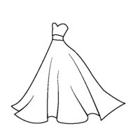 Desenho de Vestido de noiva para colorir