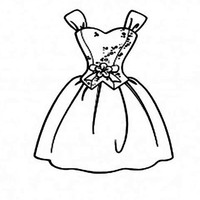 Desenho de Vestido de princesa para colorir