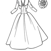 Desenho de Vestido longo para colorir