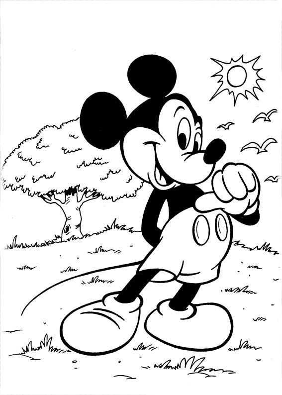 Mickey mouse passeando no campo
