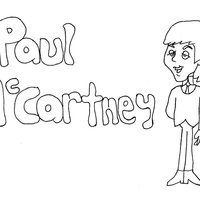 Desenho de Paul McCartney caricatura para colorir